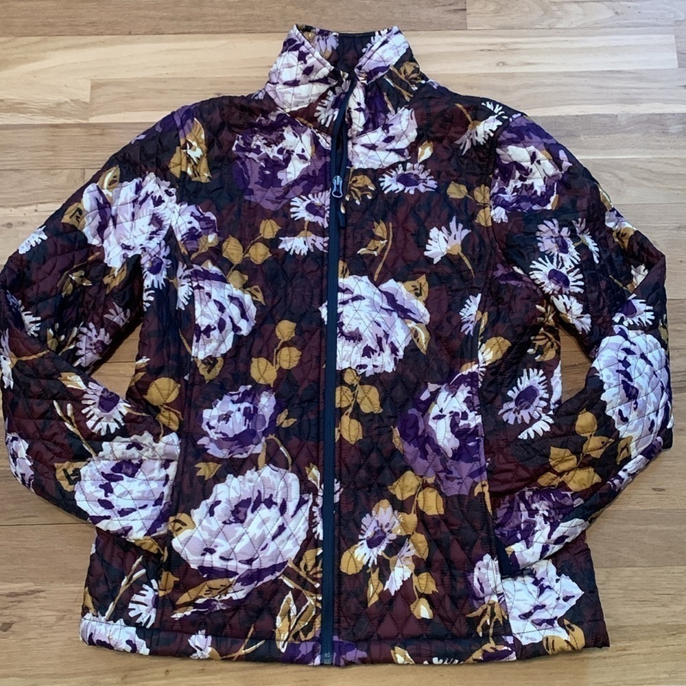 Lands' End Primaloft Packable Lightweight Quilted Floral Jacket Women’s S